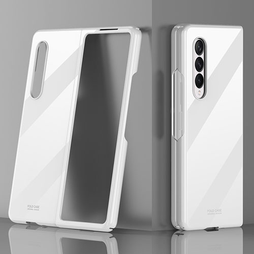 Hard Rigid Plastic Matte Finish Case Back Cover for Samsung Galaxy Z Fold3 5G White