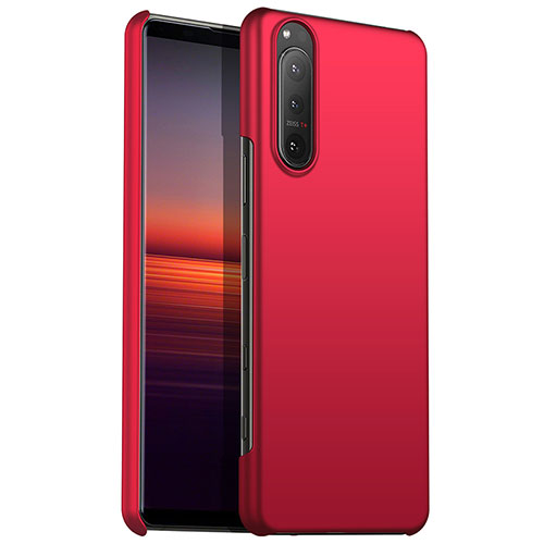 Hard Rigid Plastic Matte Finish Case Back Cover for Sony Xperia 1 IV Red