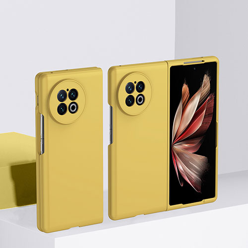 Hard Rigid Plastic Matte Finish Case Back Cover for Vivo X Fold Yellow