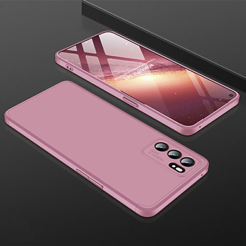 Hard Rigid Plastic Matte Finish Case Back Cover GK1 for Oppo Reno6 5G Rose Gold