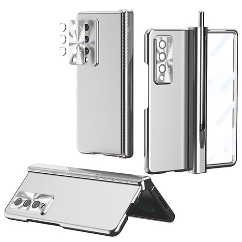 Hard Rigid Plastic Matte Finish Case Back Cover H08 for Samsung Galaxy Z Fold3 5G Silver