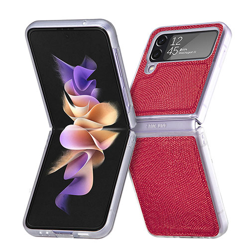 Hard Rigid Plastic Matte Finish Case Back Cover L04 for Samsung Galaxy Z Flip4 5G Red