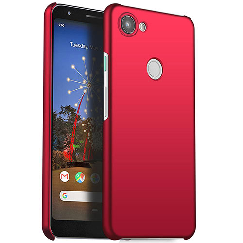 Hard Rigid Plastic Matte Finish Case Back Cover M01 for Google Pixel 3a Red