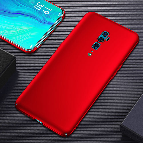 Hard Rigid Plastic Matte Finish Case Back Cover M01 for Oppo Reno 10X Zoom Red