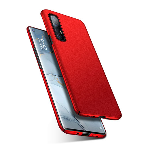 Hard Rigid Plastic Matte Finish Case Back Cover M01 for Oppo Reno3 Pro Red