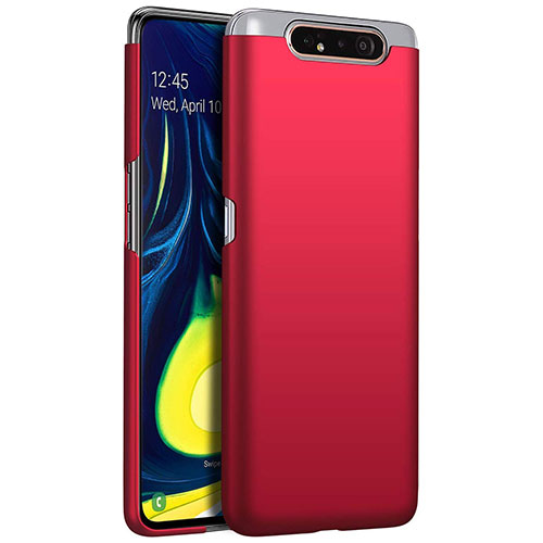 Hard Rigid Plastic Matte Finish Case Back Cover M01 for Samsung Galaxy A80 Red