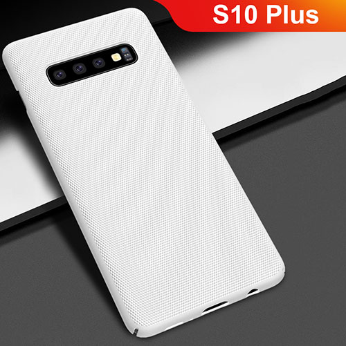 Hard Rigid Plastic Matte Finish Case Back Cover M01 for Samsung Galaxy S10 Plus White