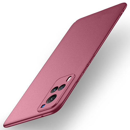 Hard Rigid Plastic Matte Finish Case Back Cover M01 for Vivo X60 5G Red Wine