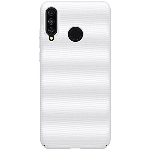 Hard Rigid Plastic Matte Finish Case Back Cover M02 for Huawei P30 Lite New Edition White