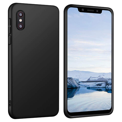 Hard Rigid Plastic Matte Finish Case Back Cover M03 for Xiaomi Mi 8 Pro Global Version Black