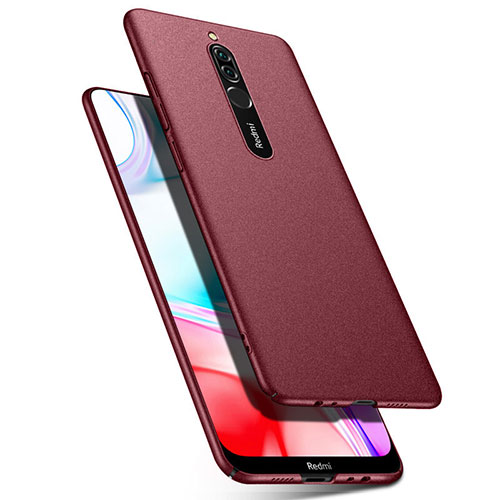 Hard Rigid Plastic Matte Finish Case Back Cover M03 for Xiaomi Redmi 8 Red