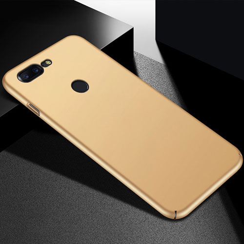 Hard Rigid Plastic Matte Finish Case Back Cover M05 for OnePlus 5T A5010 Gold