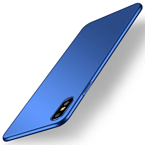 Hard Rigid Plastic Matte Finish Case Back Cover M15 for Apple iPhone Xs Max Blue