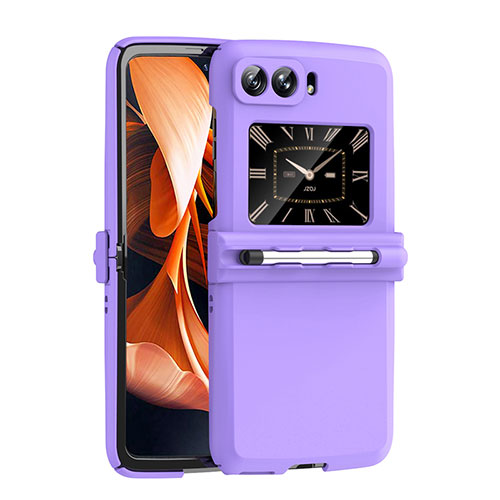 Hard Rigid Plastic Matte Finish Case Back Cover P01 for Motorola Moto RAZR (2022) 5G Purple