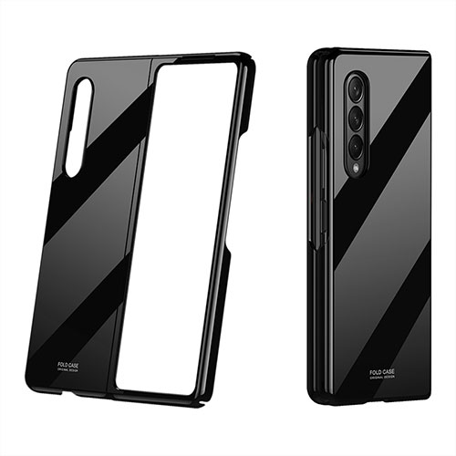 Hard Rigid Plastic Matte Finish Case Back Cover P01 for Samsung Galaxy Z Fold3 5G Black