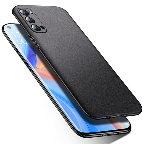 Hard Rigid Plastic Matte Finish Case Back Cover P02 for Oppo Reno4 5G Black