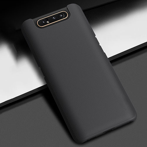 Hard Rigid Plastic Matte Finish Case Back Cover P02 for Samsung Galaxy A80 Black