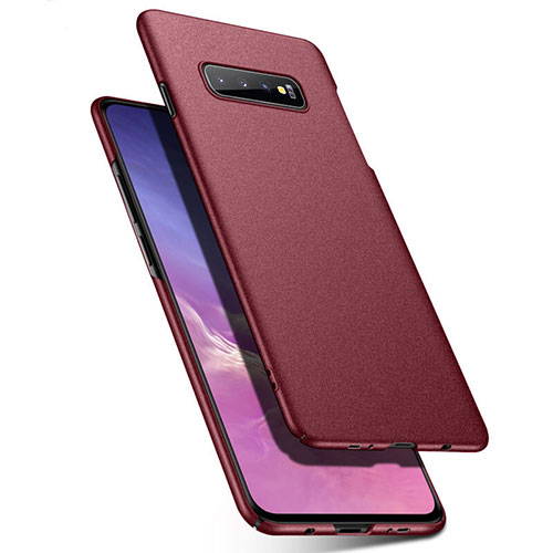 Hard Rigid Plastic Matte Finish Case Back Cover P02 for Samsung Galaxy S10 Red