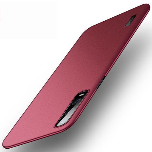 Hard Rigid Plastic Matte Finish Case Back Cover P03 for Oppo Find X2 Pro Red Wine