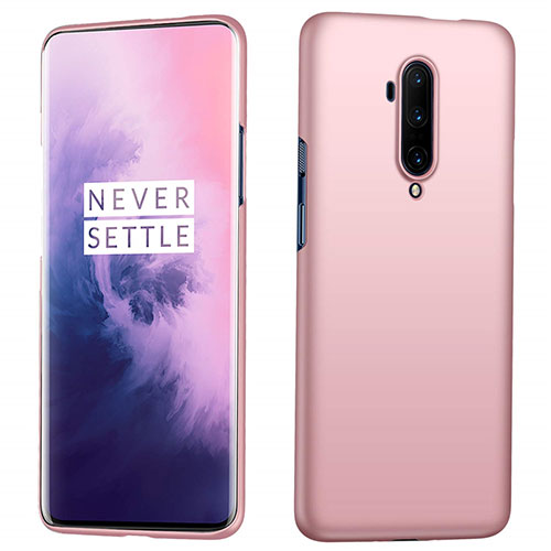 Hard Rigid Plastic Matte Finish Case Back Cover P04 for OnePlus 7T Pro Rose Gold