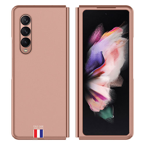 Hard Rigid Plastic Matte Finish Case Back Cover P04 for Samsung Galaxy Z Fold3 5G Rose Gold