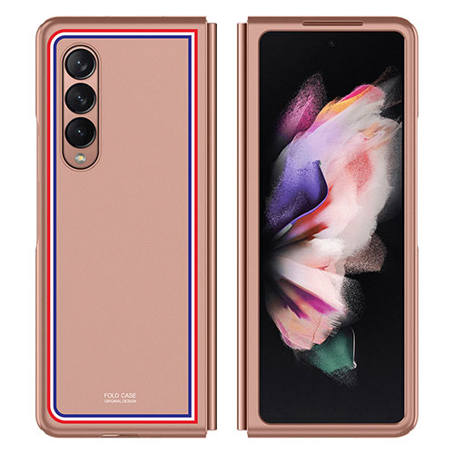 Hard Rigid Plastic Matte Finish Case Back Cover P06 for Samsung Galaxy Z Fold3 5G Rose Gold