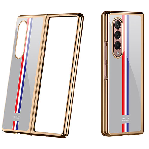 Hard Rigid Plastic Matte Finish Case Back Cover P07 for Samsung Galaxy Z Fold4 5G Gold