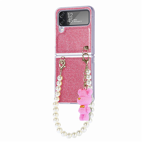 Hard Rigid Plastic Matte Finish Case Back Cover P09 for Samsung Galaxy Z Flip4 5G Rose Gold