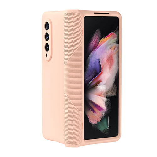 Hard Rigid Plastic Matte Finish Case Back Cover R01 for Samsung Galaxy Z Fold3 5G Rose Gold