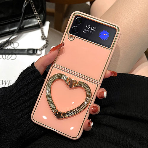 Hard Rigid Plastic Matte Finish Case Back Cover R03 for Samsung Galaxy Z Flip3 5G Rose Gold