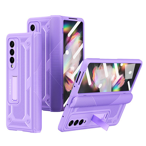 Hard Rigid Plastic Matte Finish Case Back Cover R03 for Samsung Galaxy Z Fold3 5G Purple