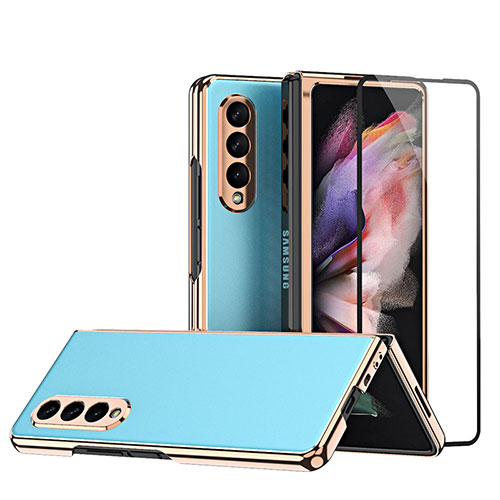 Hard Rigid Plastic Matte Finish Case Back Cover R04 for Samsung Galaxy Z Fold3 5G Blue