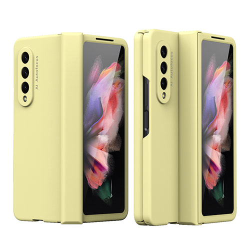 Hard Rigid Plastic Matte Finish Case Back Cover T02 for Samsung Galaxy Z Fold4 5G Yellow