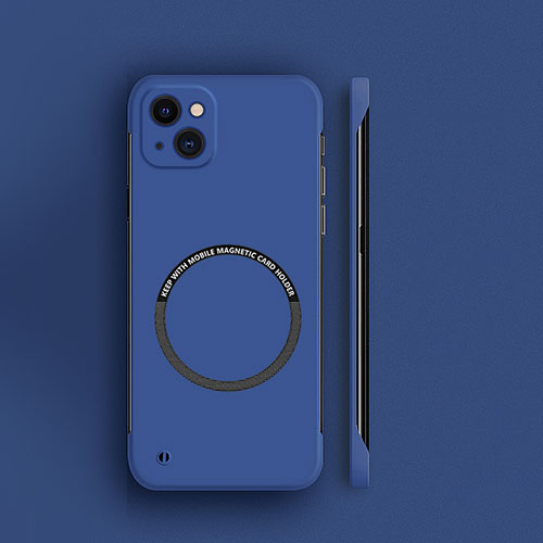 Hard Rigid Plastic Matte Finish Case Back Cover with Mag-Safe Magnetic for Apple iPhone 15 Blue