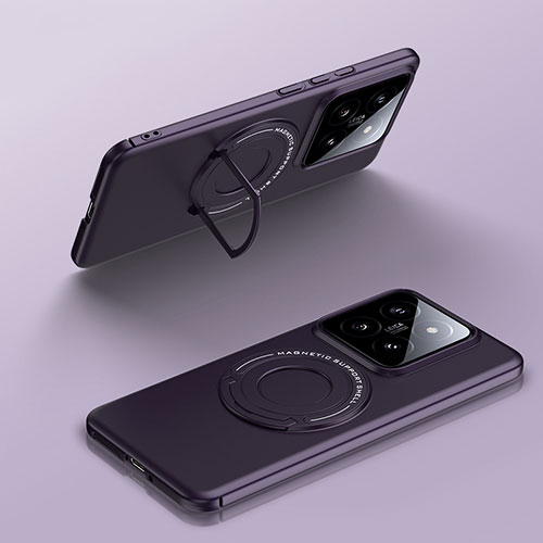 Hard Rigid Plastic Matte Finish Case Back Cover with Mag-Safe Magnetic for Xiaomi Mi 14 5G Purple