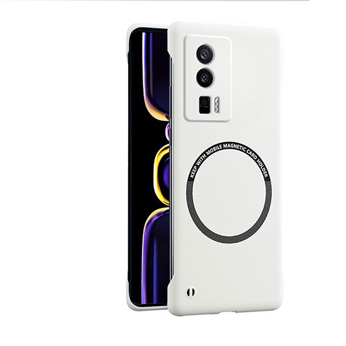 Hard Rigid Plastic Matte Finish Case Back Cover with Mag-Safe Magnetic for Xiaomi Redmi K60 5G White