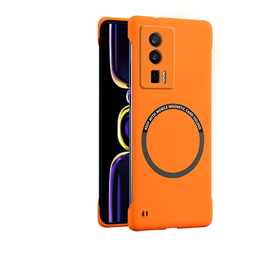 Hard Rigid Plastic Matte Finish Case Back Cover with Mag-Safe Magnetic for Xiaomi Redmi K60 Pro 5G Orange