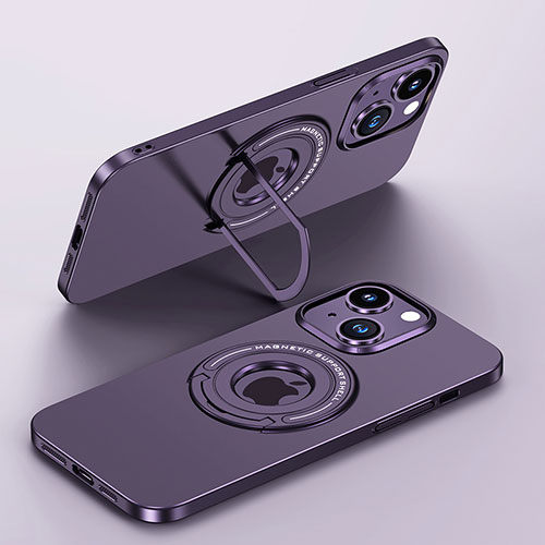 Hard Rigid Plastic Matte Finish Case Back Cover with Mag-Safe Magnetic JB1 for Apple iPhone 15 Plus Purple