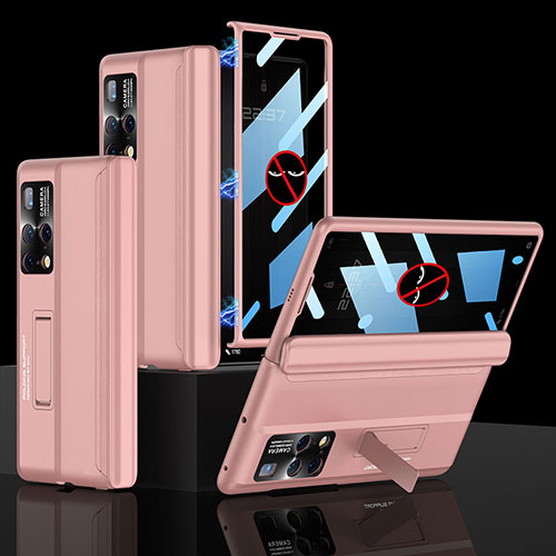 Hard Rigid Plastic Matte Finish Case Back Cover with Stand AC2 for Huawei Mate X2 Pink