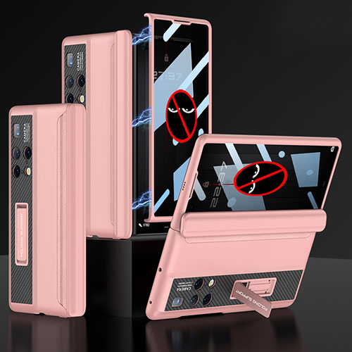 Hard Rigid Plastic Matte Finish Case Back Cover with Stand AC3 for Huawei Mate X2 Pink