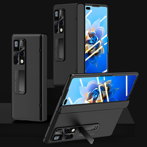 Hard Rigid Plastic Matte Finish Case Back Cover with Stand QK1 for Huawei Mate X2 Black