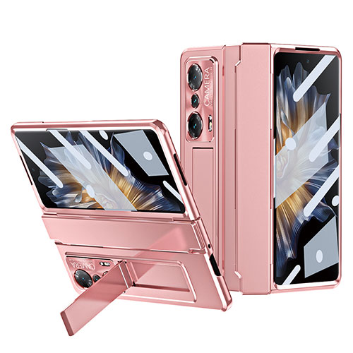 Hard Rigid Plastic Matte Finish Case Back Cover with Stand ZL2 for Huawei Honor Magic Vs 5G Rose Gold