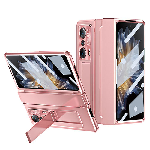 Hard Rigid Plastic Matte Finish Case Back Cover with Stand ZL2 for Huawei Honor Magic Vs Ultimate 5G Rose Gold