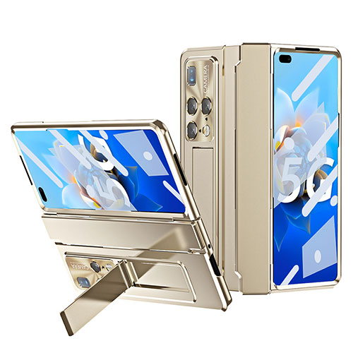 Hard Rigid Plastic Matte Finish Case Back Cover with Stand ZL4 for Huawei Mate X2 Gold