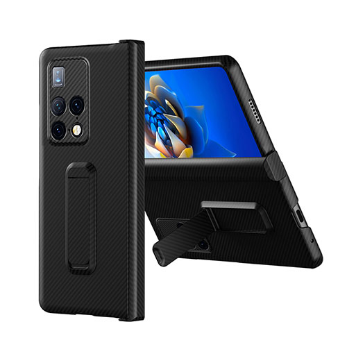 Hard Rigid Plastic Matte Finish Case Back Cover with Stand ZL6 for Huawei Mate X2 Black