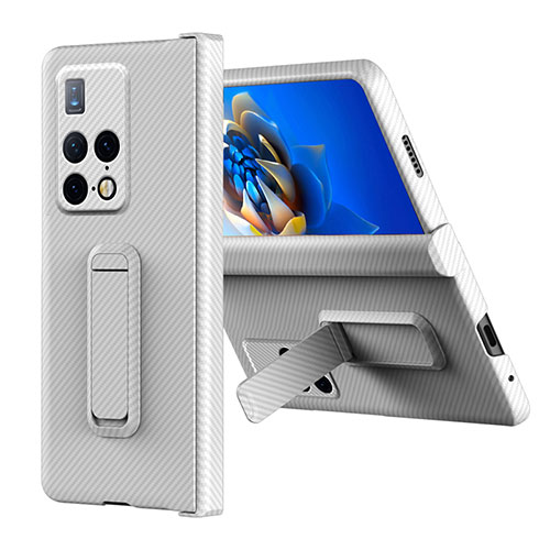 Hard Rigid Plastic Matte Finish Case Back Cover with Stand ZL6 for Huawei Mate X2 White