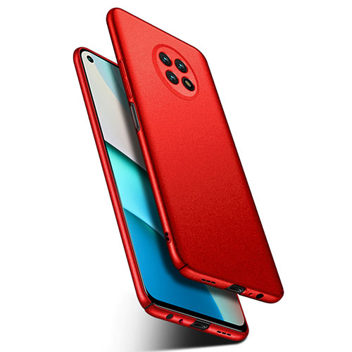 Hard Rigid Plastic Matte Finish Case Back Cover YK1 for Xiaomi Redmi Note 9 5G Red