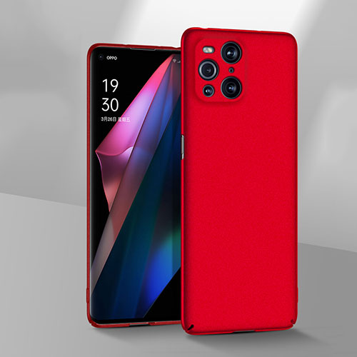 Hard Rigid Plastic Matte Finish Case Back Cover YK3 for Oppo Find X3 5G Red