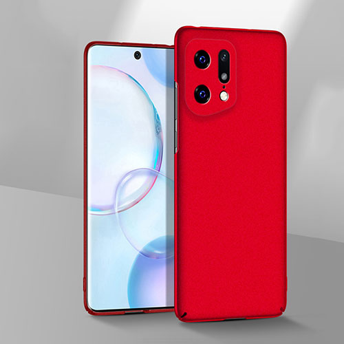 Hard Rigid Plastic Matte Finish Case Back Cover YK3 for Oppo Find X5 Pro 5G Red