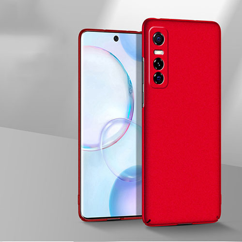 Hard Rigid Plastic Matte Finish Case Back Cover YK3 for Vivo Y73s 5G Red